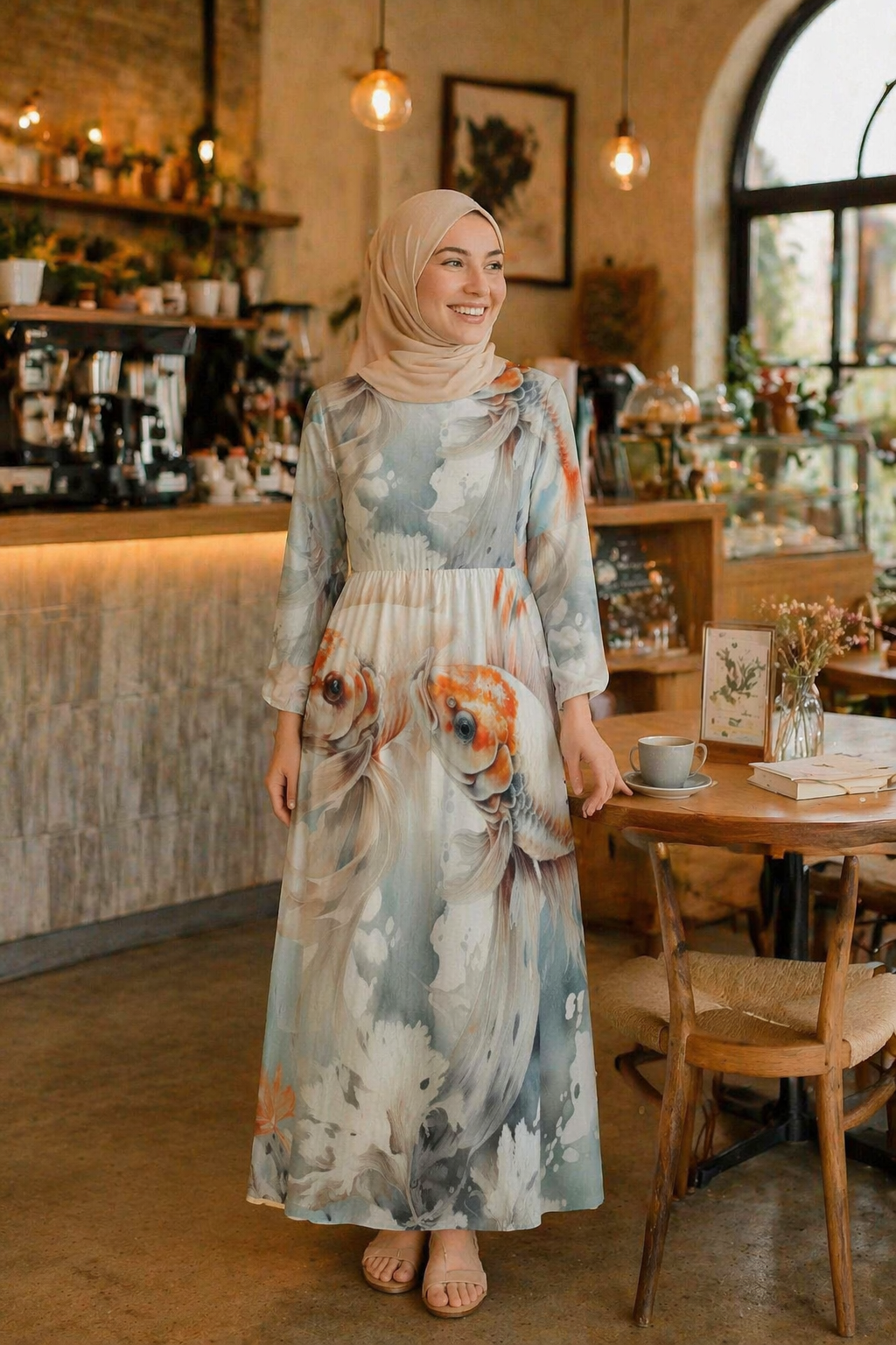 All-Over Print Women's Long Sleeve Dress