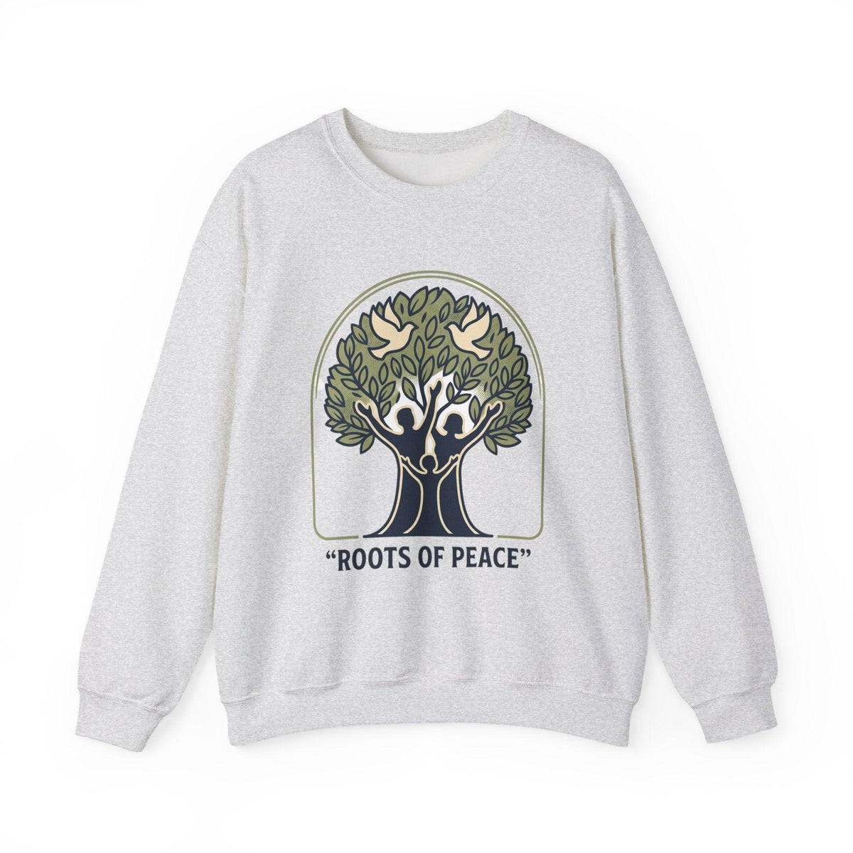 Azura Heritage Olive Heritage Sweatshirt – Amazigh-Inspired Embroidered Sweatshirt Printify